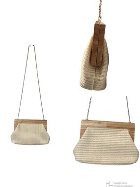 Haute Hippie NWOT Natural wood and rattan bag